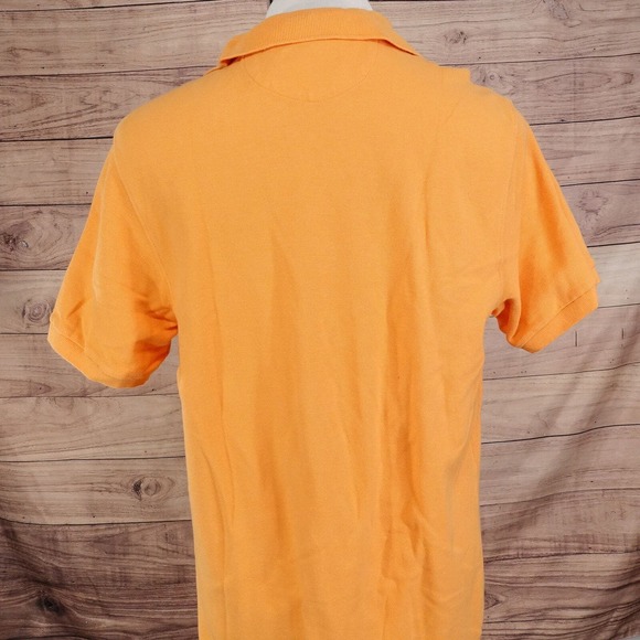 CHAPS SHORT SLEEVE ORANGE POLO SHIRT MENS SIZE L COTTON MESH - Picture 4 of 6